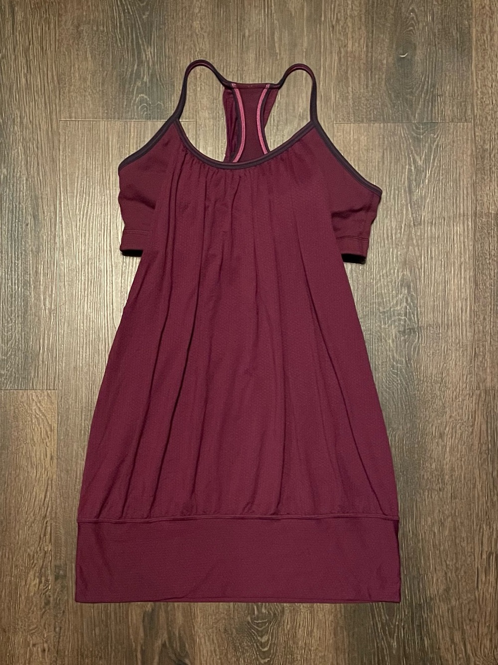 Lululemon 2 in 1 Bra Tank Top Plum Womens Yoga Gym READ
